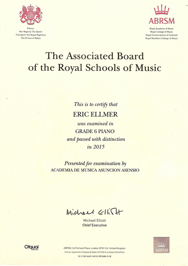 Certificado ABRSM School