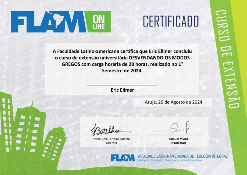 Certificado Escalas Modos Griegos